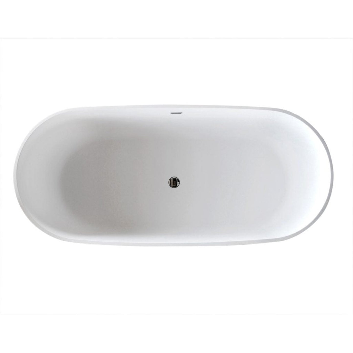 ANZZI Badi Series 71" x 32" Freestanding Matte White Bathtub With Built-In Overflow