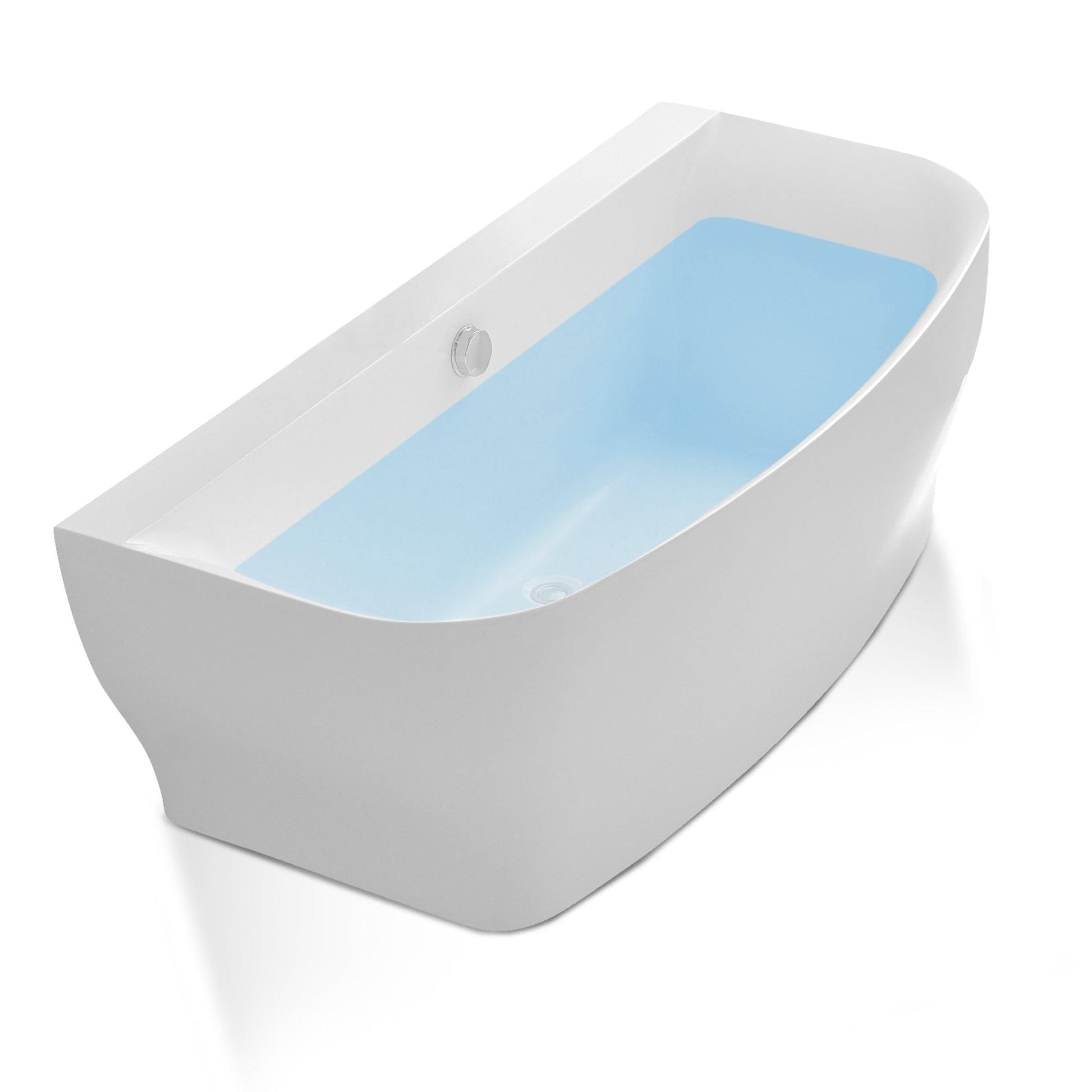 ANZZI Bank Series 65" x 31" Freestanding Glossy White Bathtub With Built-In Overflow