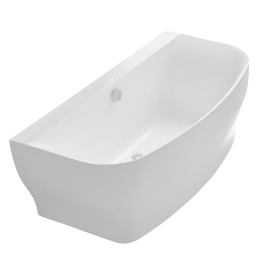 ANZZI Bank Series 65" x 31" Freestanding Glossy White Bathtub With Built-In Overflow