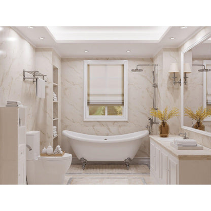 ANZZI Belissima Series 69" x 28" Freestanding Glossy White in Eagle's Talon Claw Feet Style Bathtub With Built-In Overflow