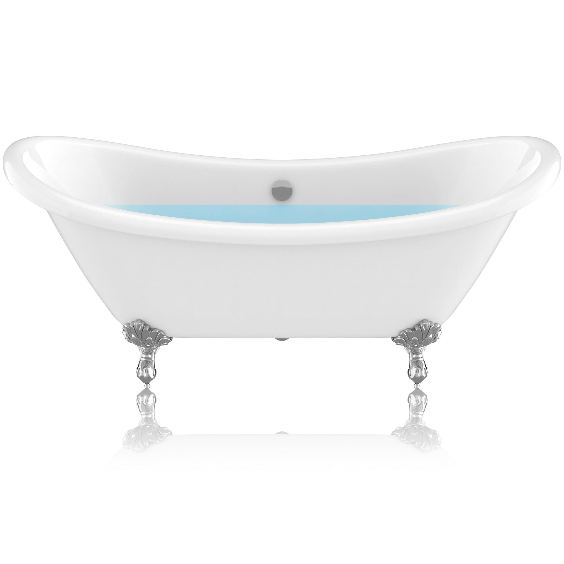 ANZZI Belissima Series 69" x 28" Freestanding Glossy White in Eagle's Talon Claw Feet Style Bathtub With Built-In Overflow