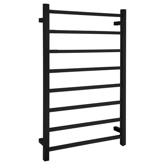 ANZZI Bell Series 8-Bar Matte White Wall-Mounted Electric Towel Warmer Stainless Steel Rack