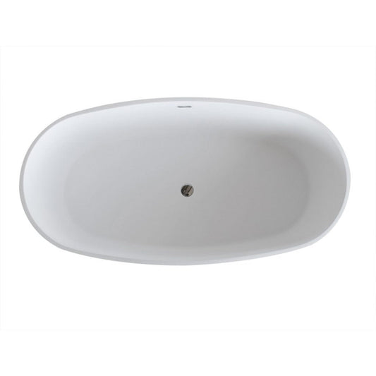 ANZZI Bellentin Series 61" x 31" Freestanding Matte White Bathtub With Built-In Overflow