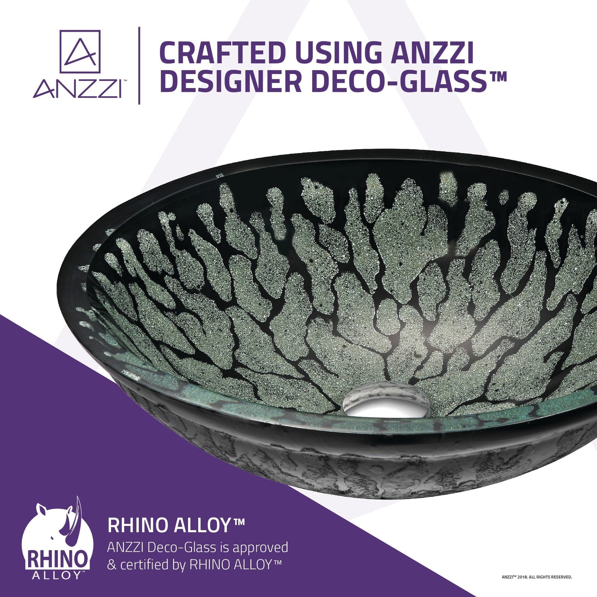 ANZZI Bravo Series 19" x 15" Oval Shape Lustrous Black Deco-Glass Vessel Sink With Polished Chrome Pop-Up Drain