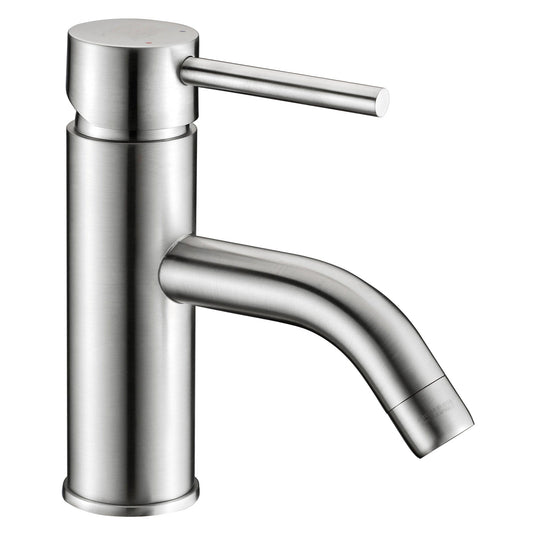 ANZZI Bravo Series 2" Single Hole Brushed Nickel Low-Arc Bathroom Sink Faucet