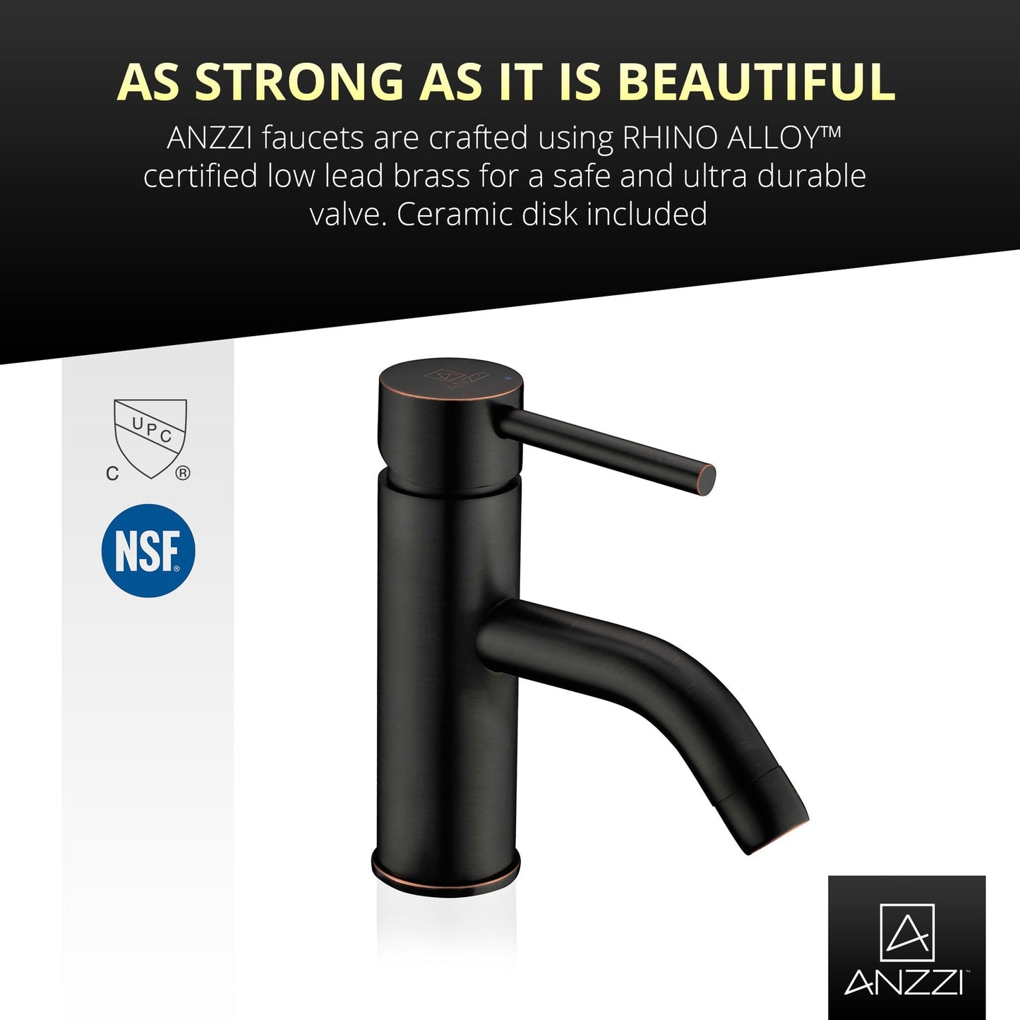 ANZZI Bravo Series 2" Single Hole Oil Rubbed Bronze Low-Arc Bathroom Sink Faucet