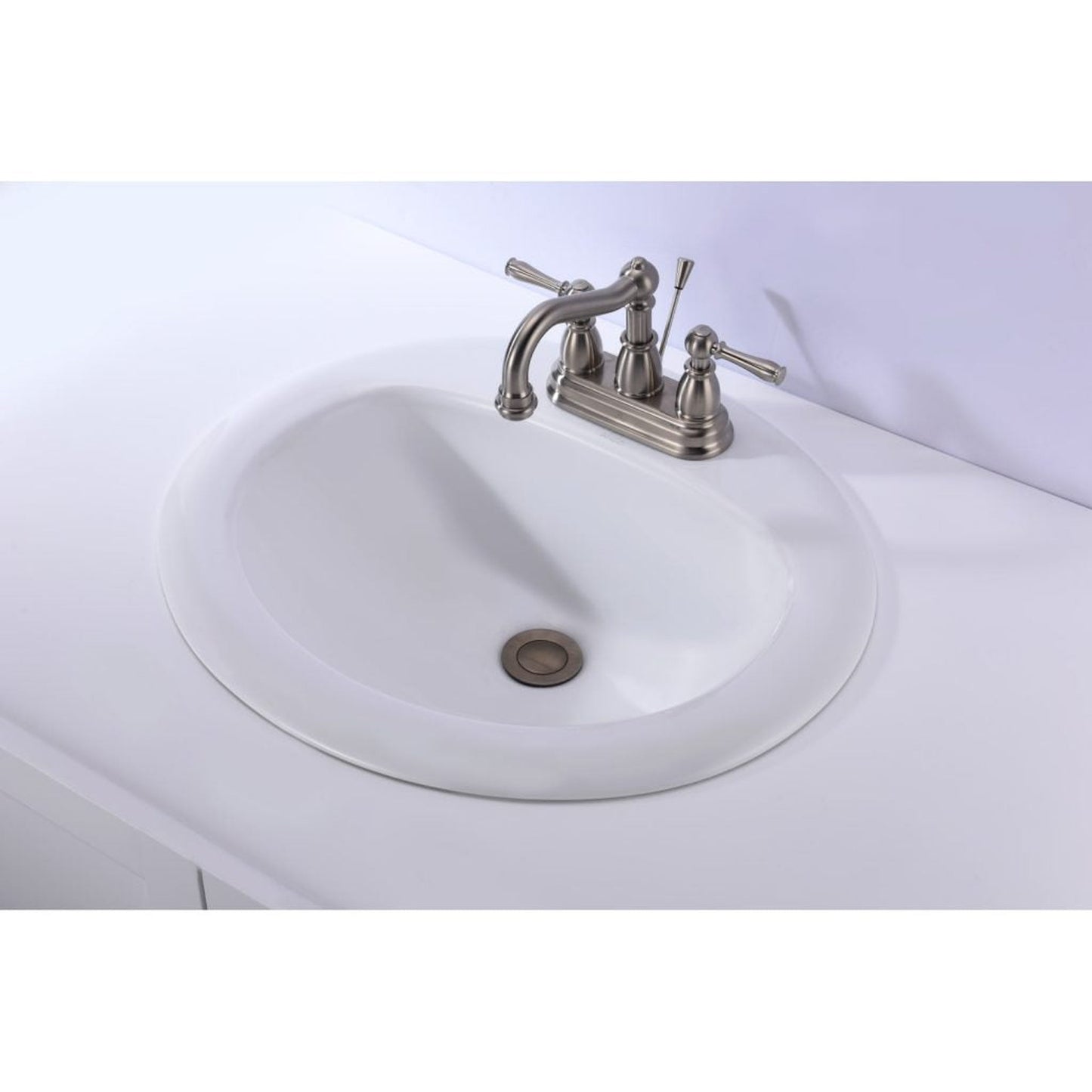 ANZZI Cadenza Series 21" x 18" Glossy White Three Faucet Holes Drop-In Sink With Built-in Overflow