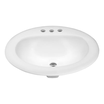 ANZZI Cadenza Series 21" x 18" Glossy White Three Faucet Holes Drop-In Sink With Built-in Overflow