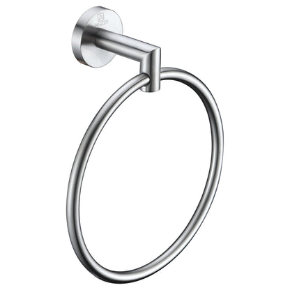 ANZZI Caster 2 Series Wall-Mounted Brushed Nickel Single Towel Ring
