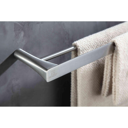 ANZZI Caster 3 Series 25" Wall-Mounted Brushed Nickel Double Towel Bar
