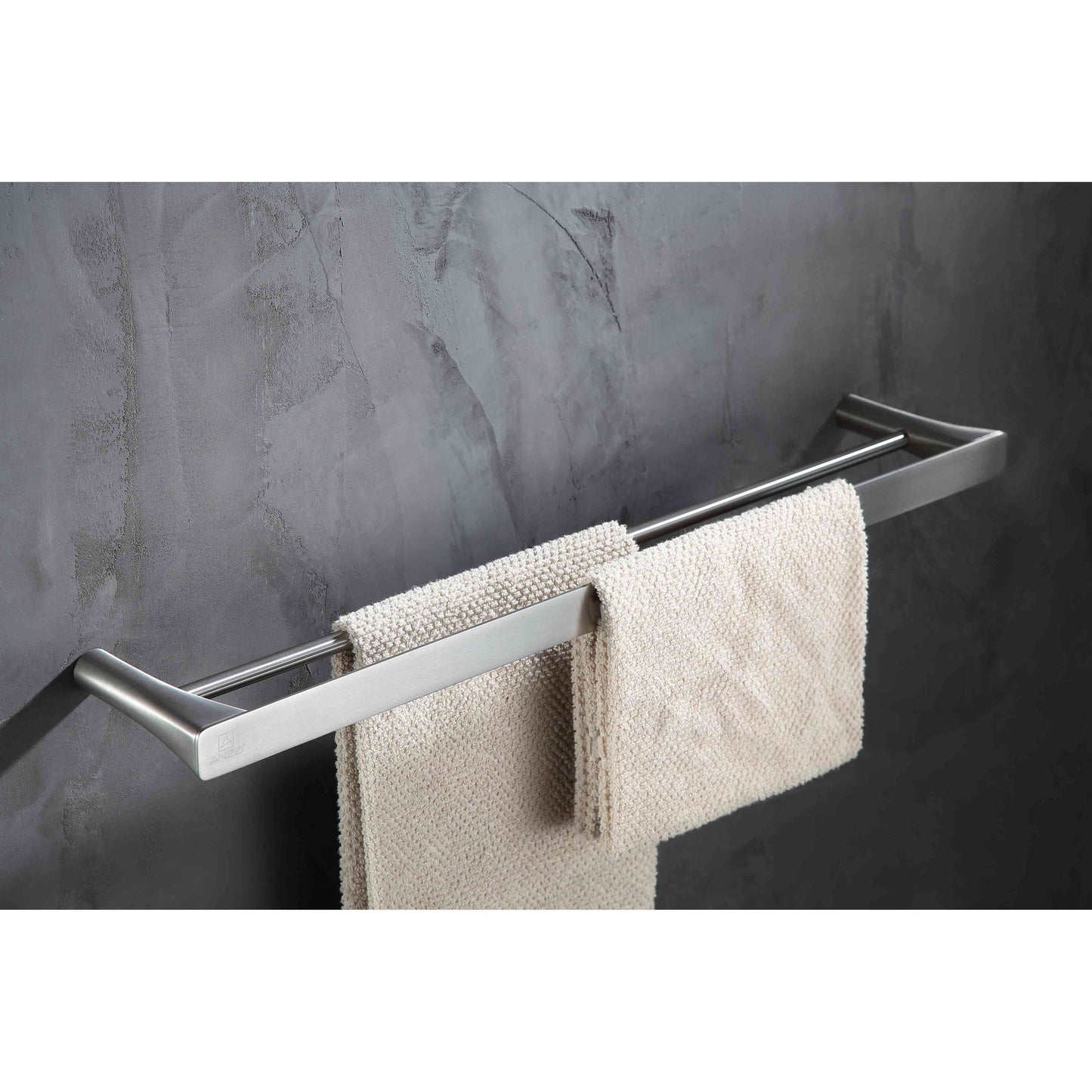 ANZZI Caster 3 Series 25" Wall-Mounted Brushed Nickel Double Towel Bar