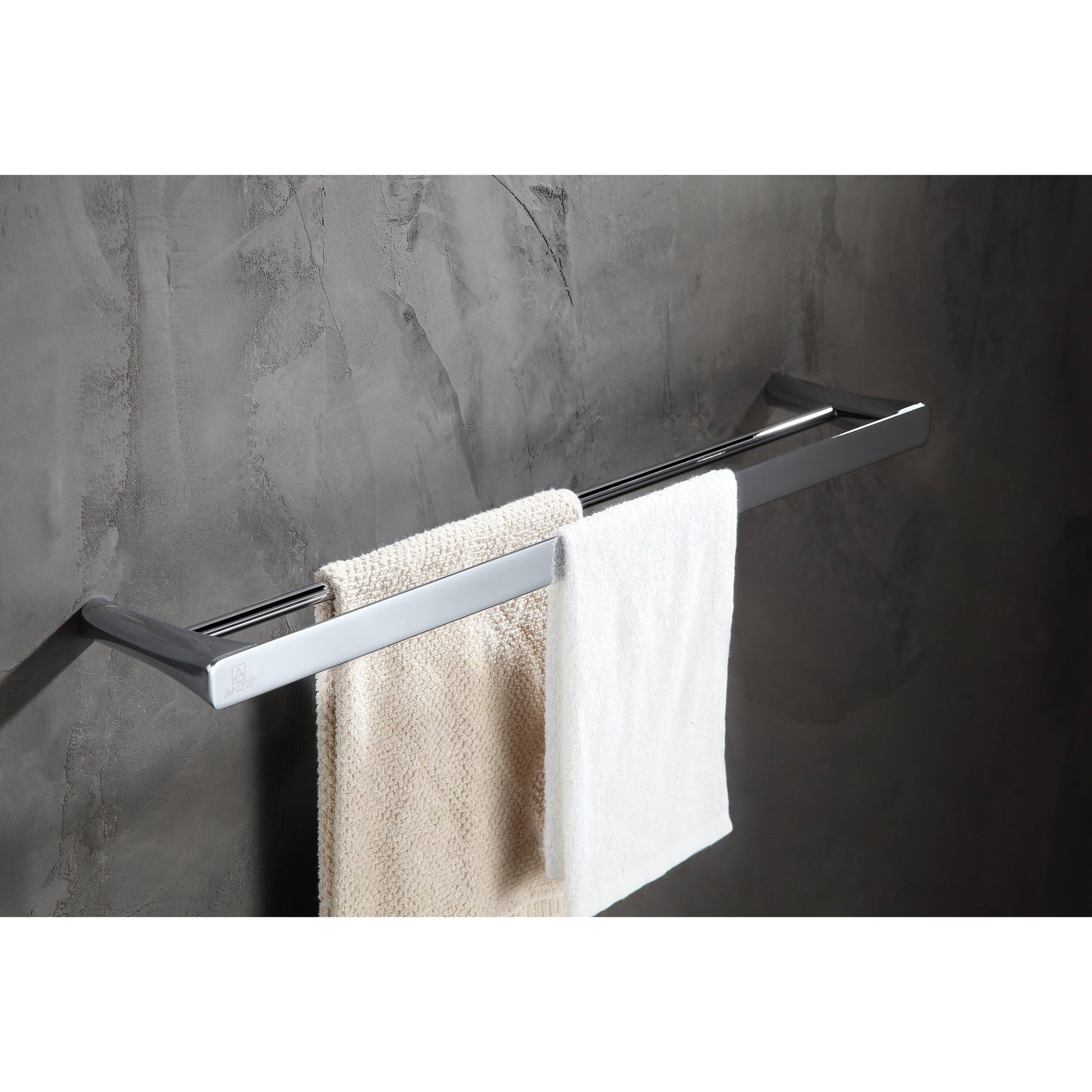 ANZZI Caster 3 Series 25" Wall-Mounted Polished Chrome Double Towel Bar