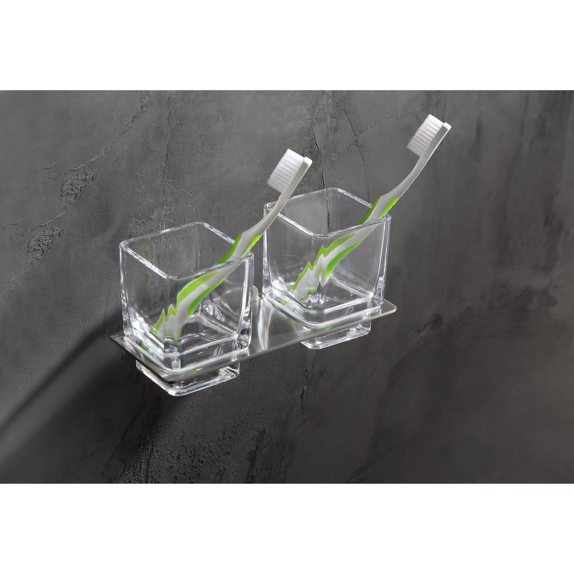 ANZZI Caster 3 Series Wall-Mounted Brushed Nickel Dual Toothbrush Holder