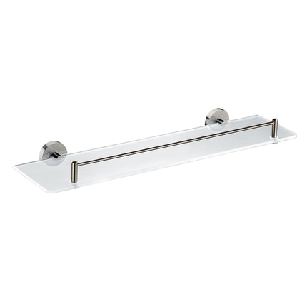 ANZZI Caster Series 19" Brushed Nickel Glass Shelf