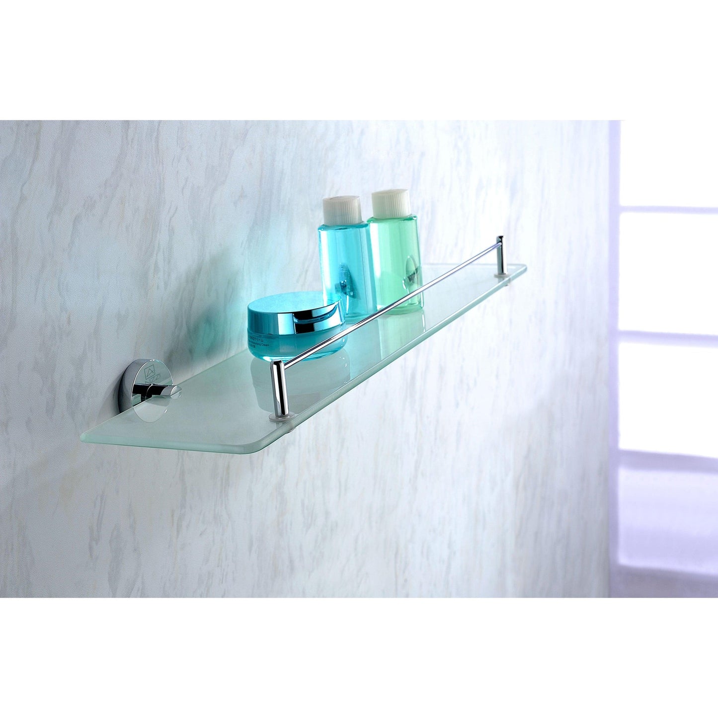 ANZZI Caster Series 19" Polished Chrome Glass Shelf