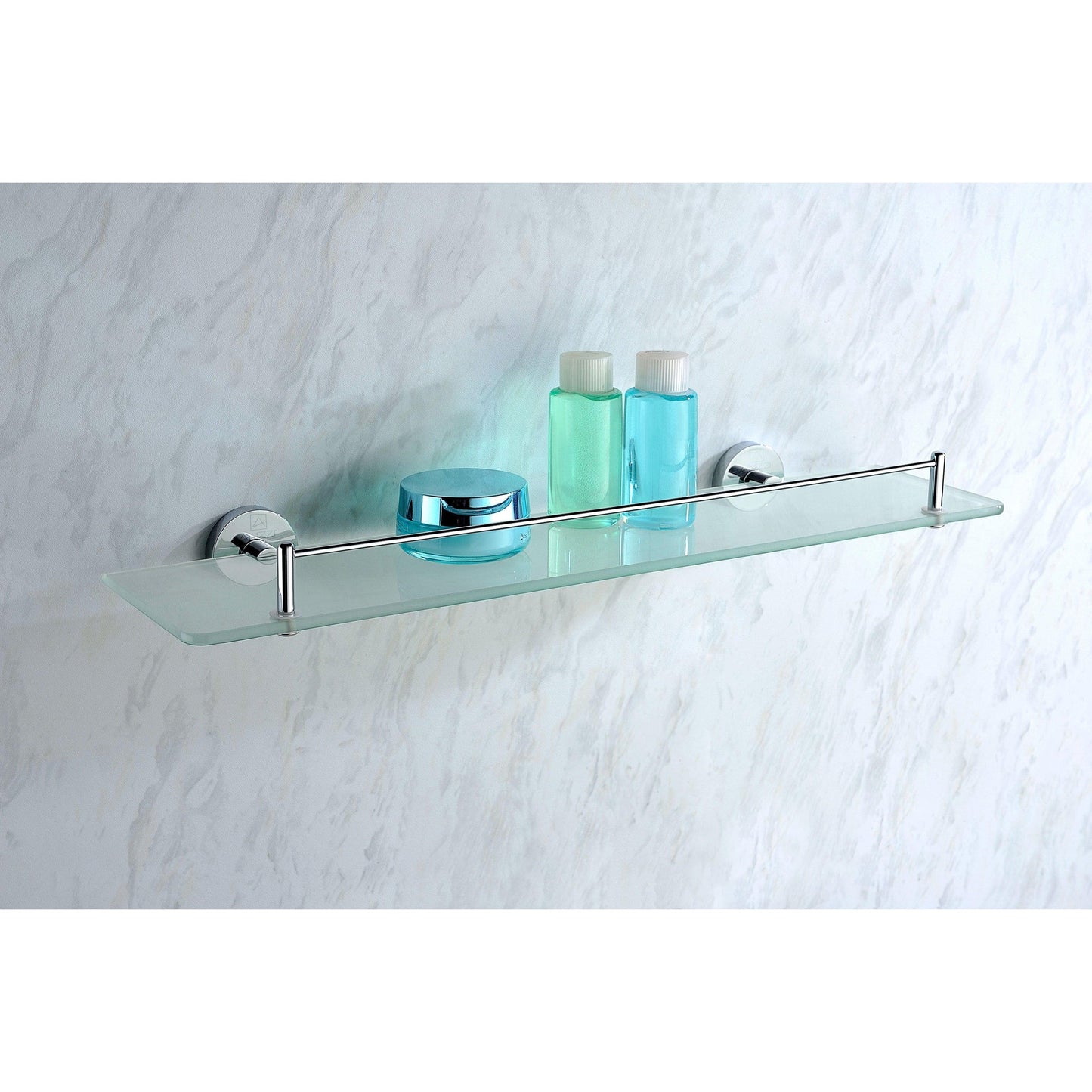 ANZZI Caster Series 19" Polished Chrome Glass Shelf