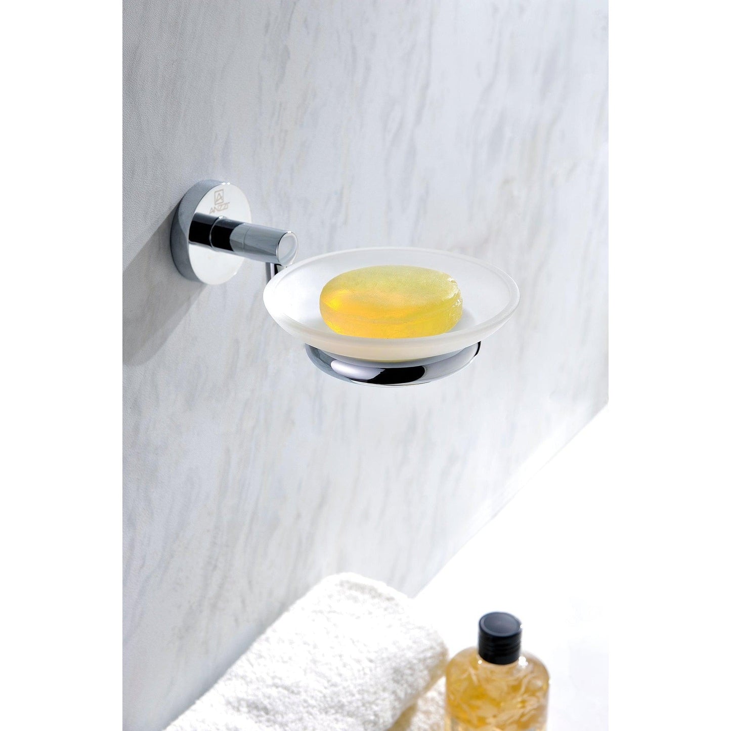 ANZZI Caster Series Round Polished Chrome Soap Dish
