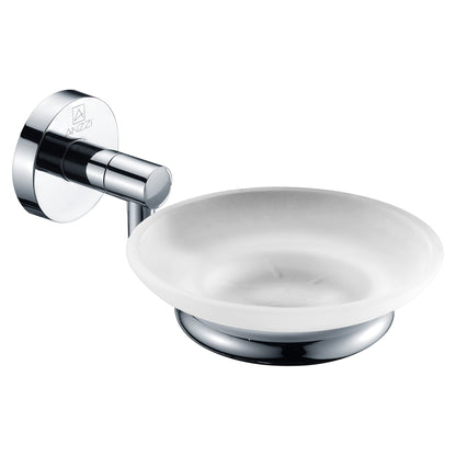 ANZZI Caster Series Round Polished Chrome Soap Dish