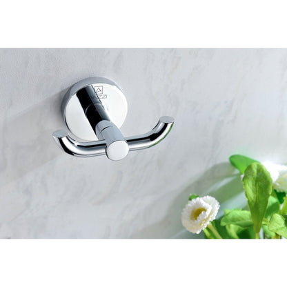 ANZZI Caster Series Wall-Mounted Polished Chrome Dual Robe Hooks