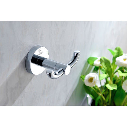 ANZZI Caster Series Wall-Mounted Polished Chrome Dual Robe Hooks