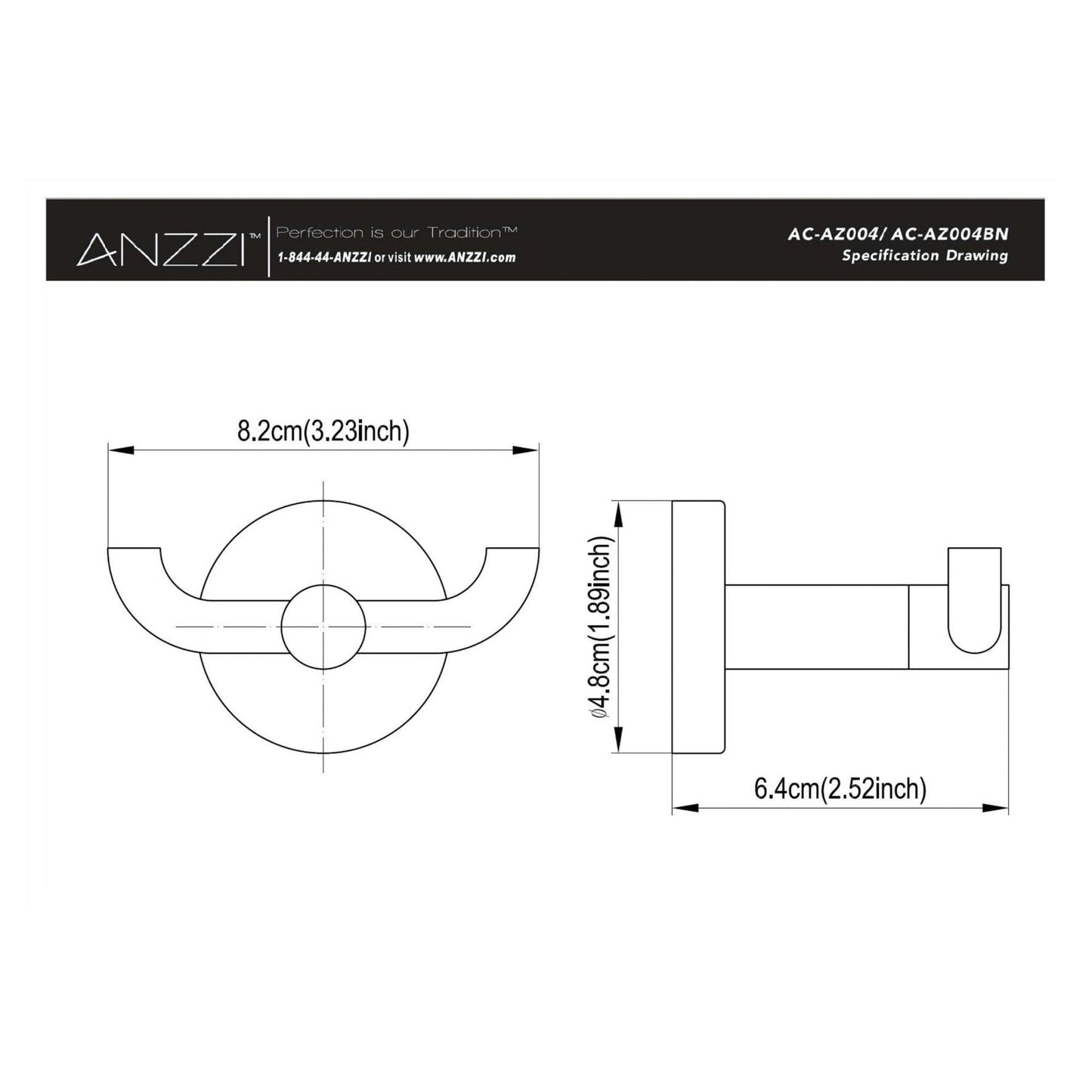 ANZZI Caster Series Wall-Mounted Polished Chrome Dual Robe Hooks