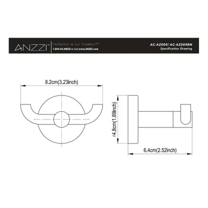 ANZZI Caster Series Wall-Mounted Polished Chrome Dual Robe Hooks