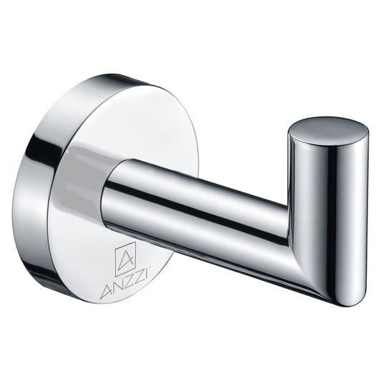 ANZZI Caster Series Wall-Mounted Polished Chrome Single Robe Hooks