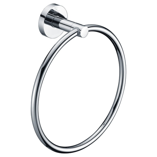 ANZZI Caster Series Wall-Mounted Polished Chrome Single Towel Ring