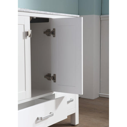 ANZZI Chateau Series 36" x 35" Rich White Solid Wood Bathroom Vanity With White Carrara Marble Countertop, Basin Sink and Mirror