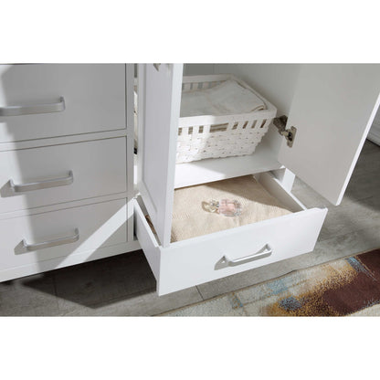 ANZZI Chateau Series 60" x 36" Rich White Solid Wood Bathroom Vanity With White Carrara Marble Countertop, Basin Sink and Mirror