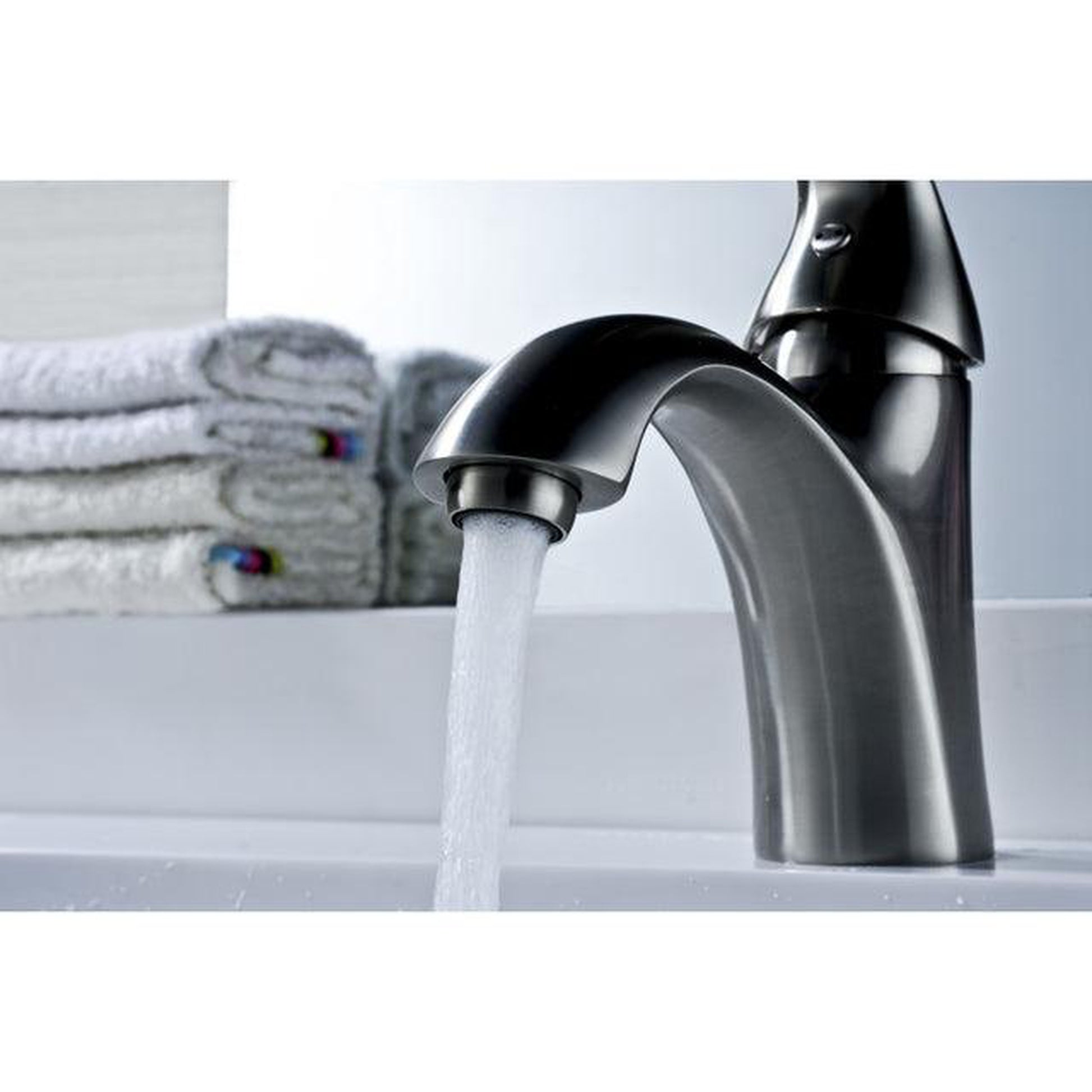 ANZZI Clavier Series 3" Single Hole Brushed Nickel Mid-Arc Bathroom Sink Faucet With Single Lever Handle