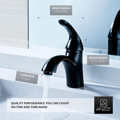 ANZZI Clavier Series 3" Single Hole Oil Rubbed Bronze Mid-Arc Bathroom Sink Faucet