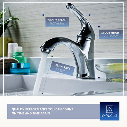ANZZI Clavier Series 3" Single Hole Polished Chrome Mid-Arc Bathroom Sink Faucet