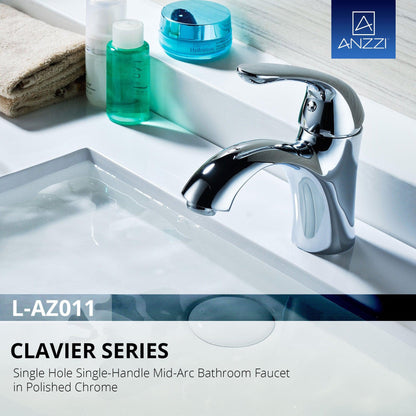 ANZZI Clavier Series 3" Single Hole Polished Chrome Mid-Arc Bathroom Sink Faucet