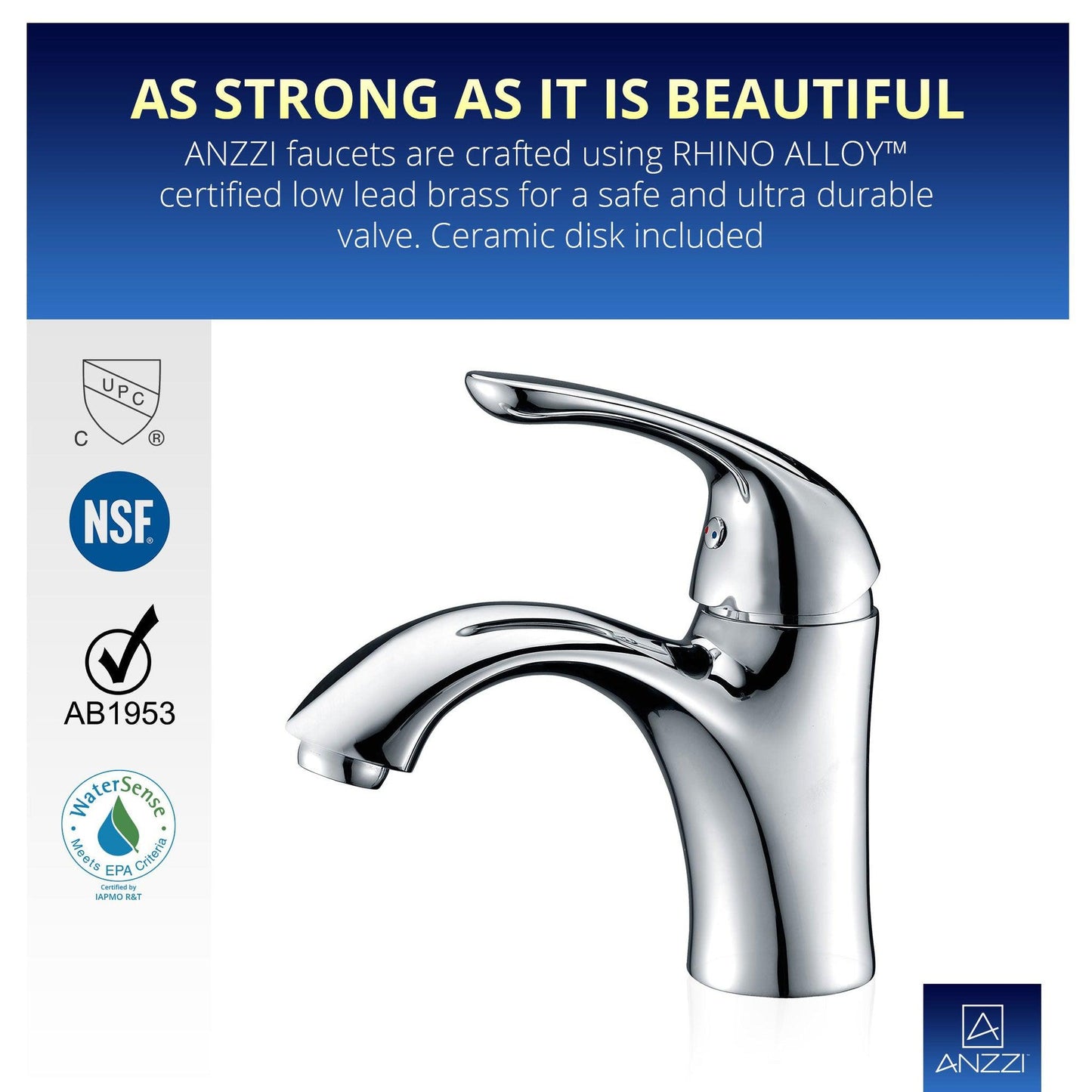 ANZZI Clavier Series 3" Single Hole Polished Chrome Mid-Arc Bathroom Sink Faucet