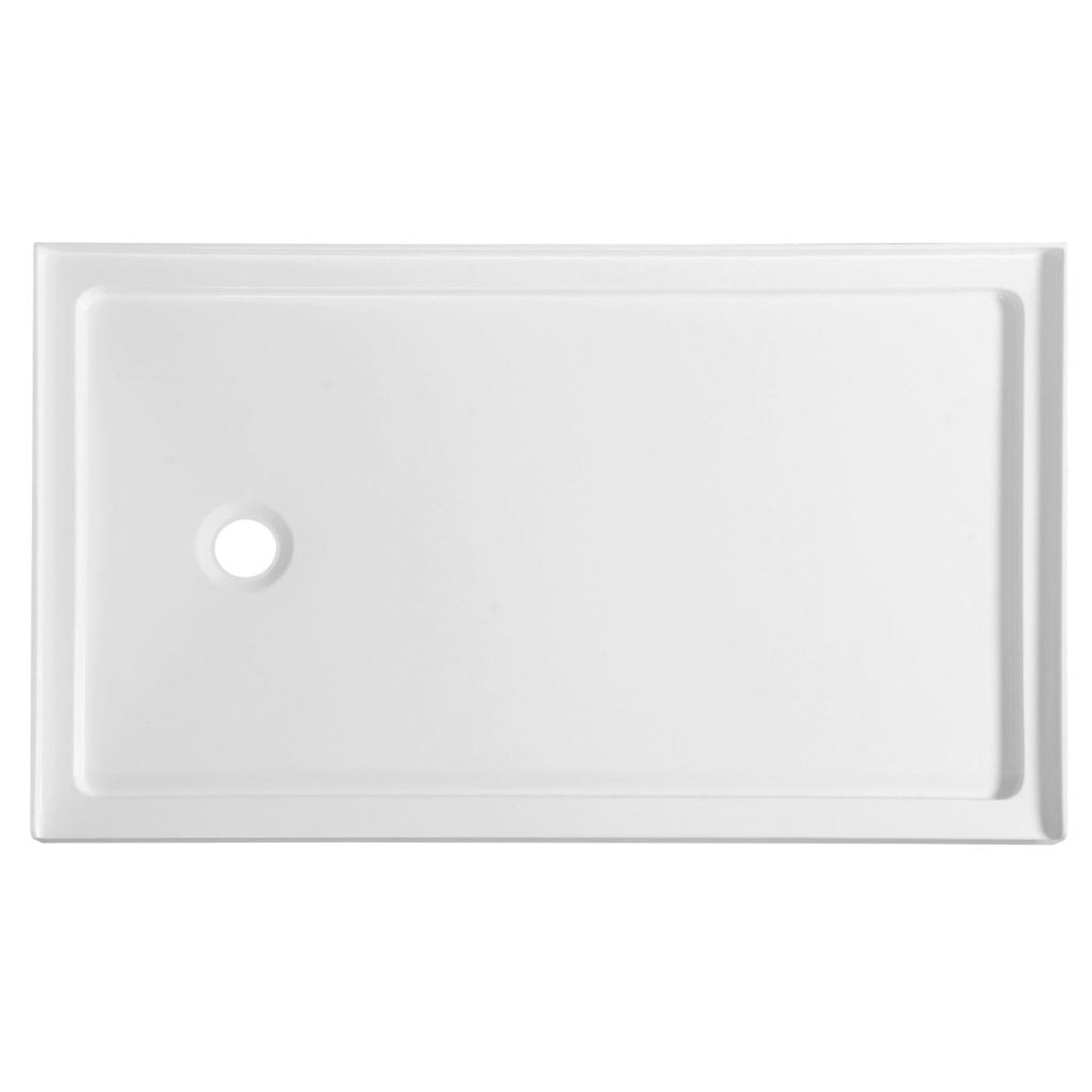 ANZZI Colossi Series 36" x 60" White Left Drain Single Threshold Shower Base With Built-in Tile Flange