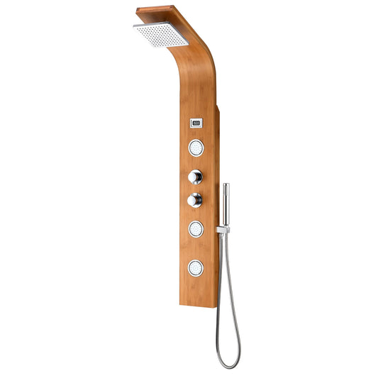 ANZZI Crane Series 60" Tan 3-Jetted Full Body Shower Panel With Heavy Rain Shower Head and Euro-Grip Hand Sprayer