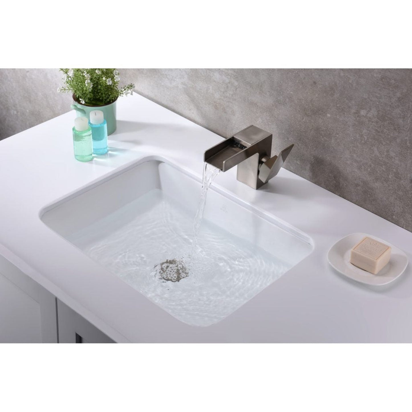 ANZZI Dahlia Series 20" x 16" Rectangular Glossy White Undermount Sink With Built-In Overflow