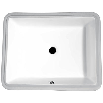 ANZZI Dahlia Series 20" x 16" Rectangular Glossy White Undermount Sink With Built-In Overflow