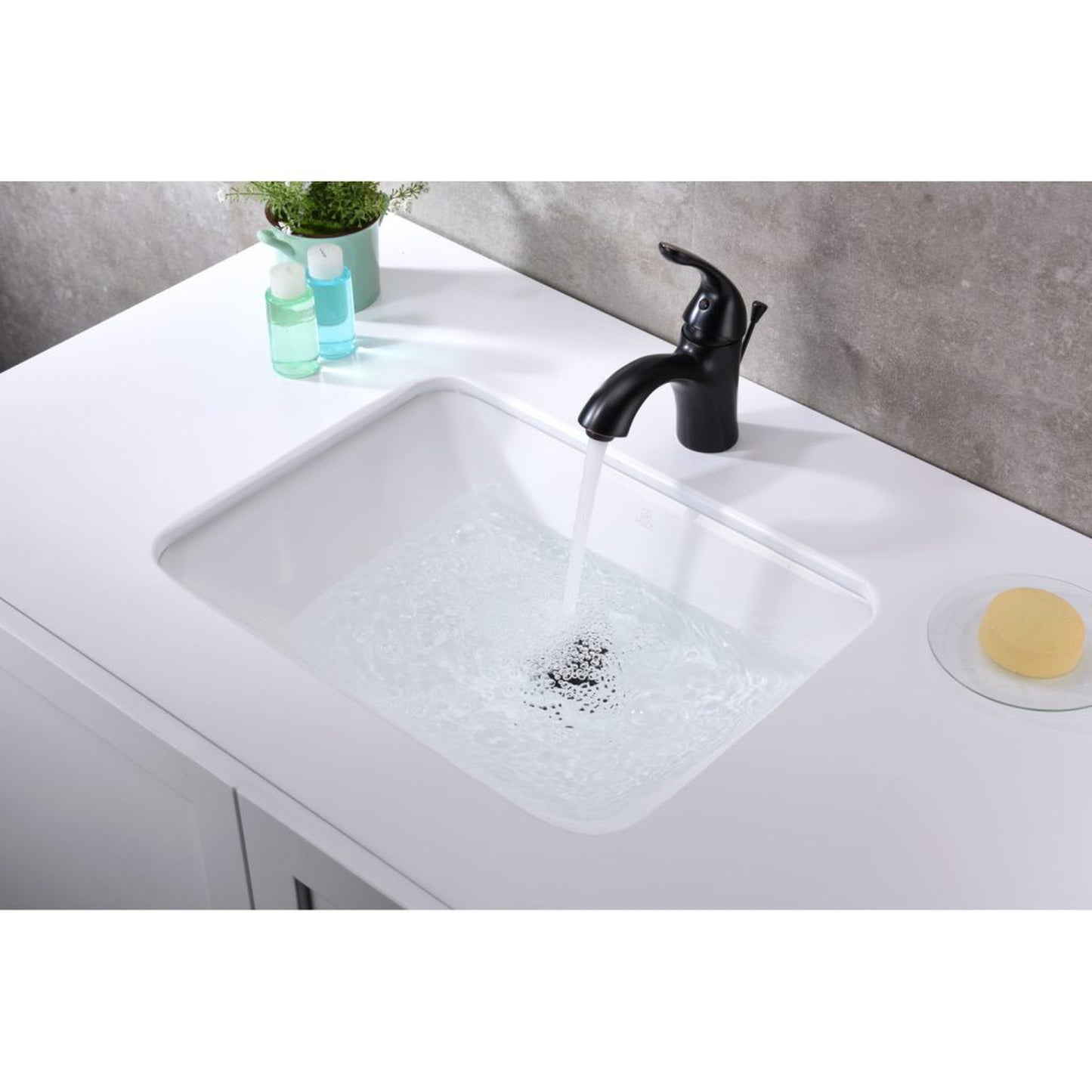 ANZZI Dahlia Series 21" x 15" Rectangular Glossy White Undermount Sink With Built-In Overflow