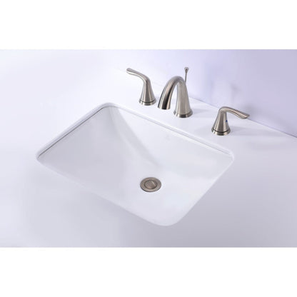 ANZZI Dahlia Series 21" x 15" Rectangular Glossy White Undermount Sink With Built-In Overflow