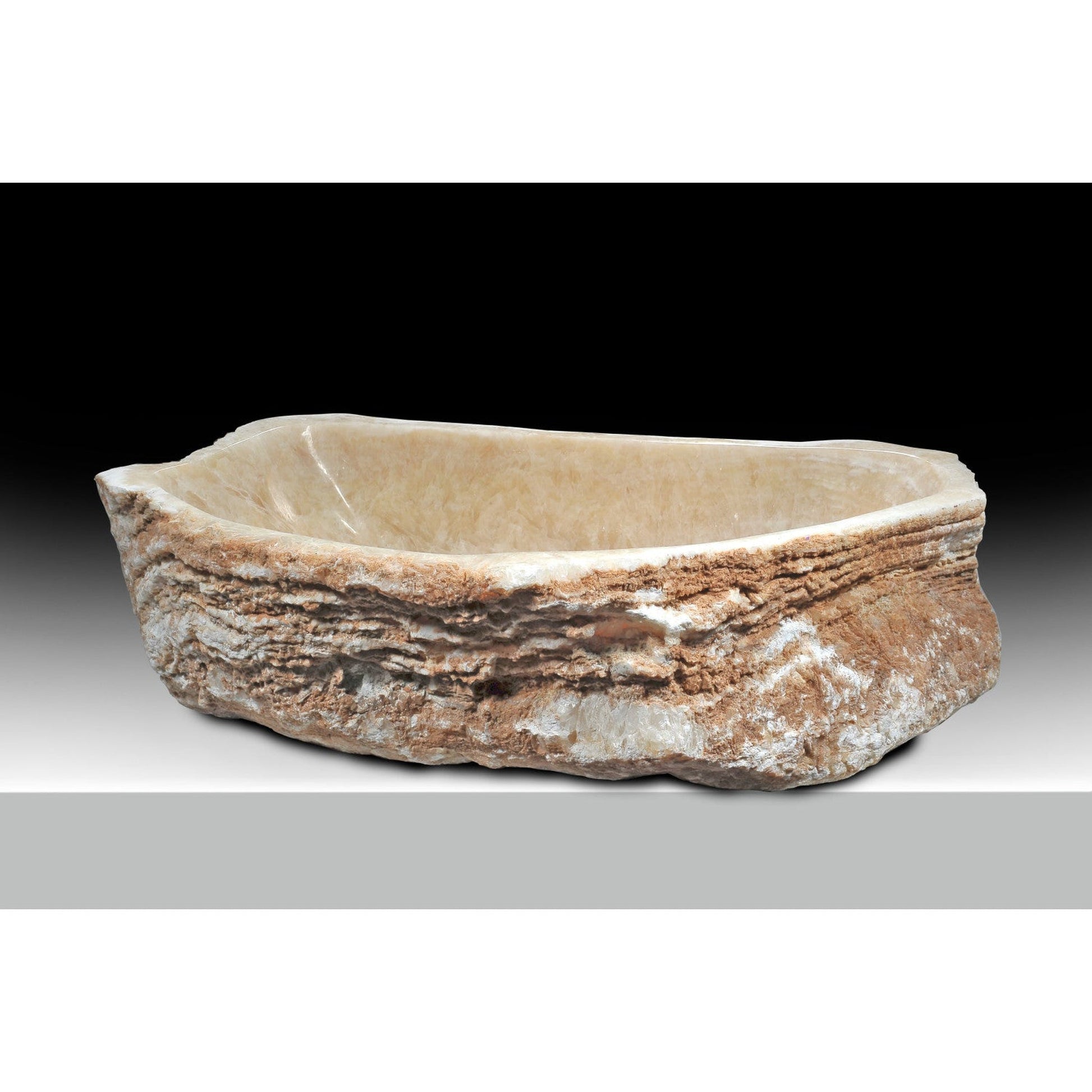 ANZZI Daniil Series 20" x 14" Irregular Shape Honey Onyx Vessel Sink