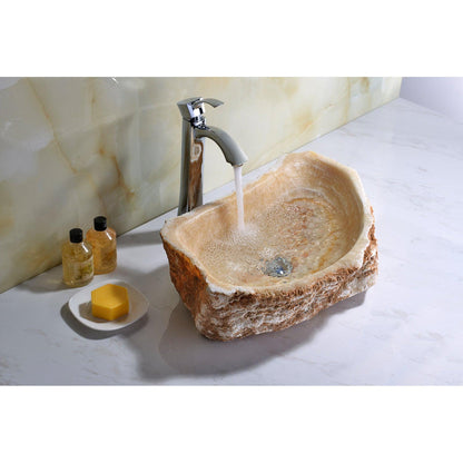 ANZZI Daniil Series 20" x 14" Irregular Shape Honey Onyx Vessel Sink