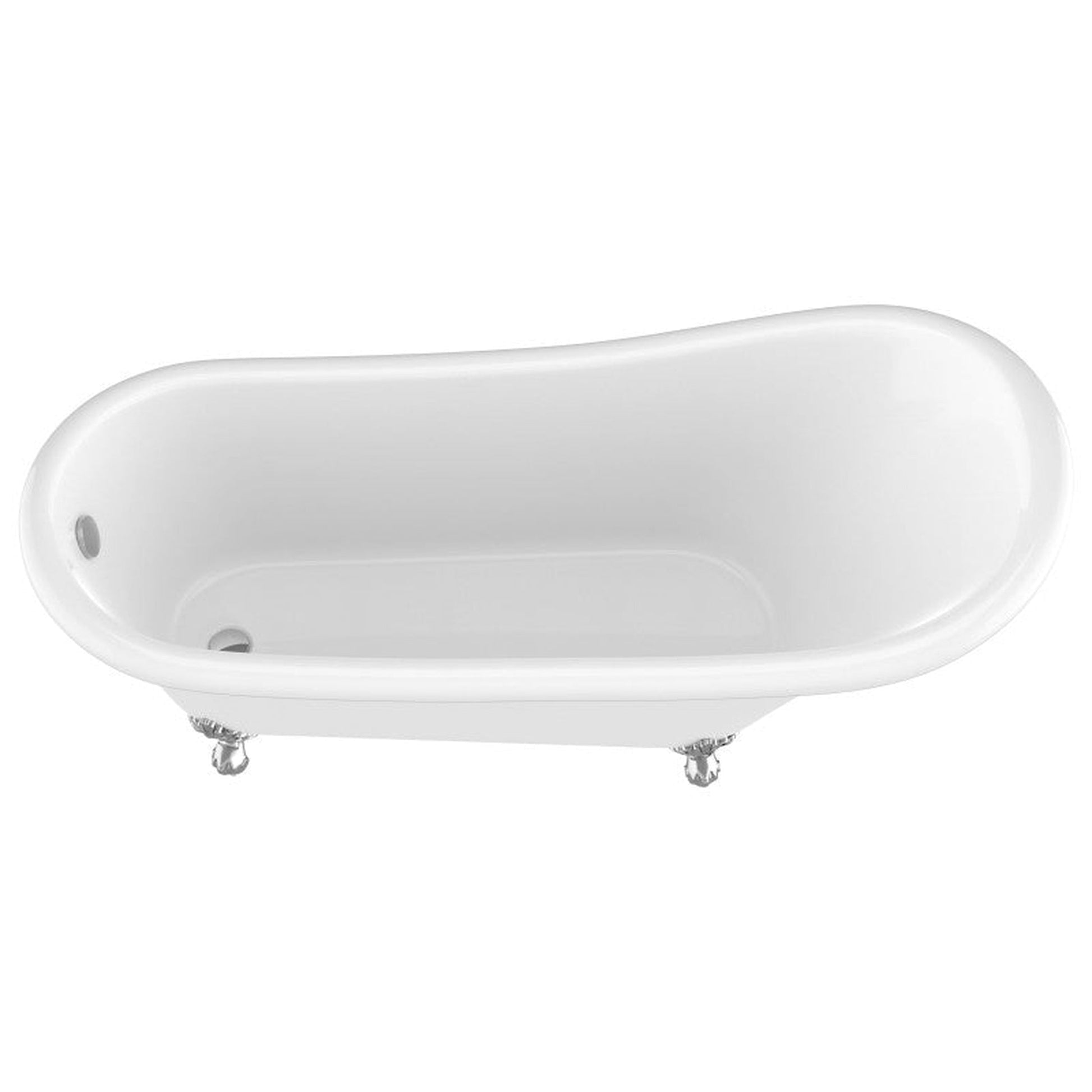 ANZZI Diamante Series 67" x 30" Freestanding Glossy White in Eagle's Talon Claw Feet Style Bathtub