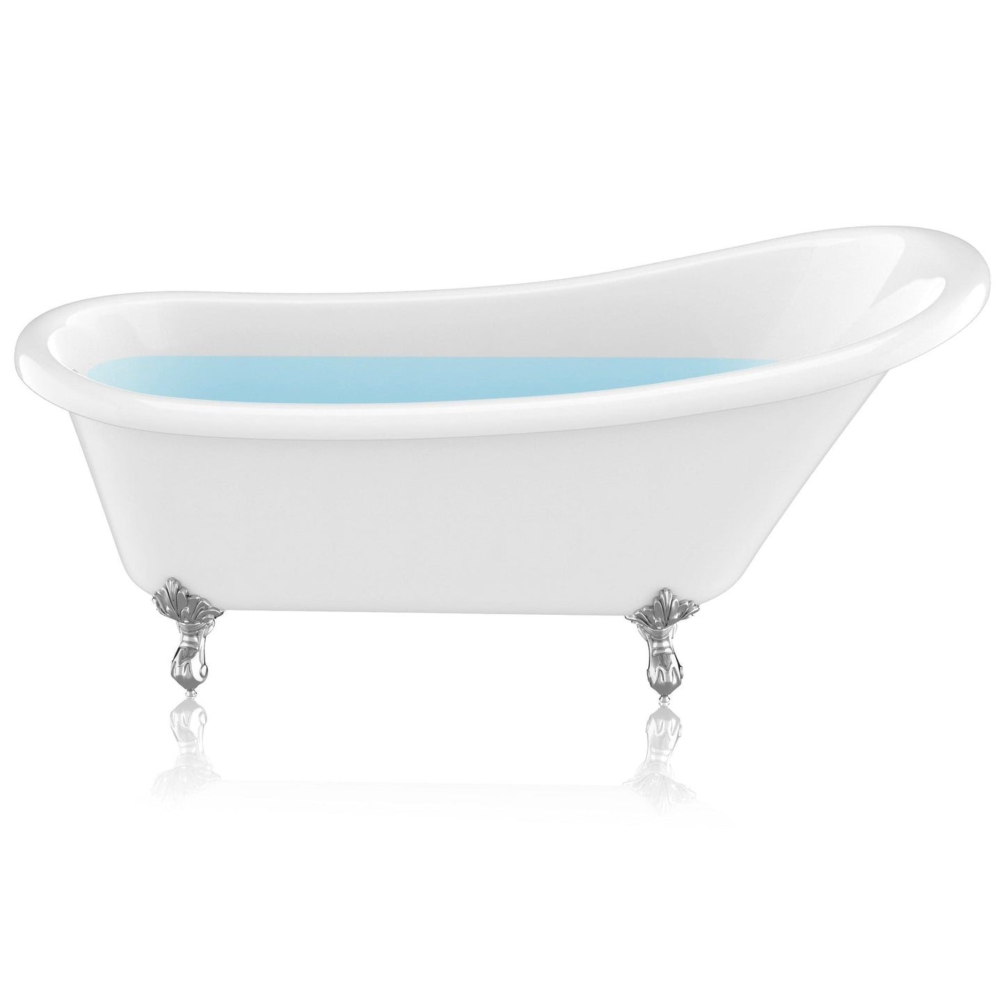 ANZZI Diamante Series 67" x 30" Freestanding Glossy White in Eagle's Talon Claw Feet Style Bathtub