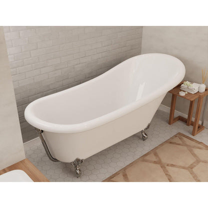 ANZZI Diamante Series 67" x 30" Freestanding Glossy White in Eagle's Talon Claw Feet Style Bathtub