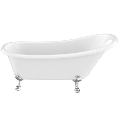 ANZZI Diamante Series 67" x 30" Freestanding Glossy White in Lion's Paw Claw Feet Style Bathtub