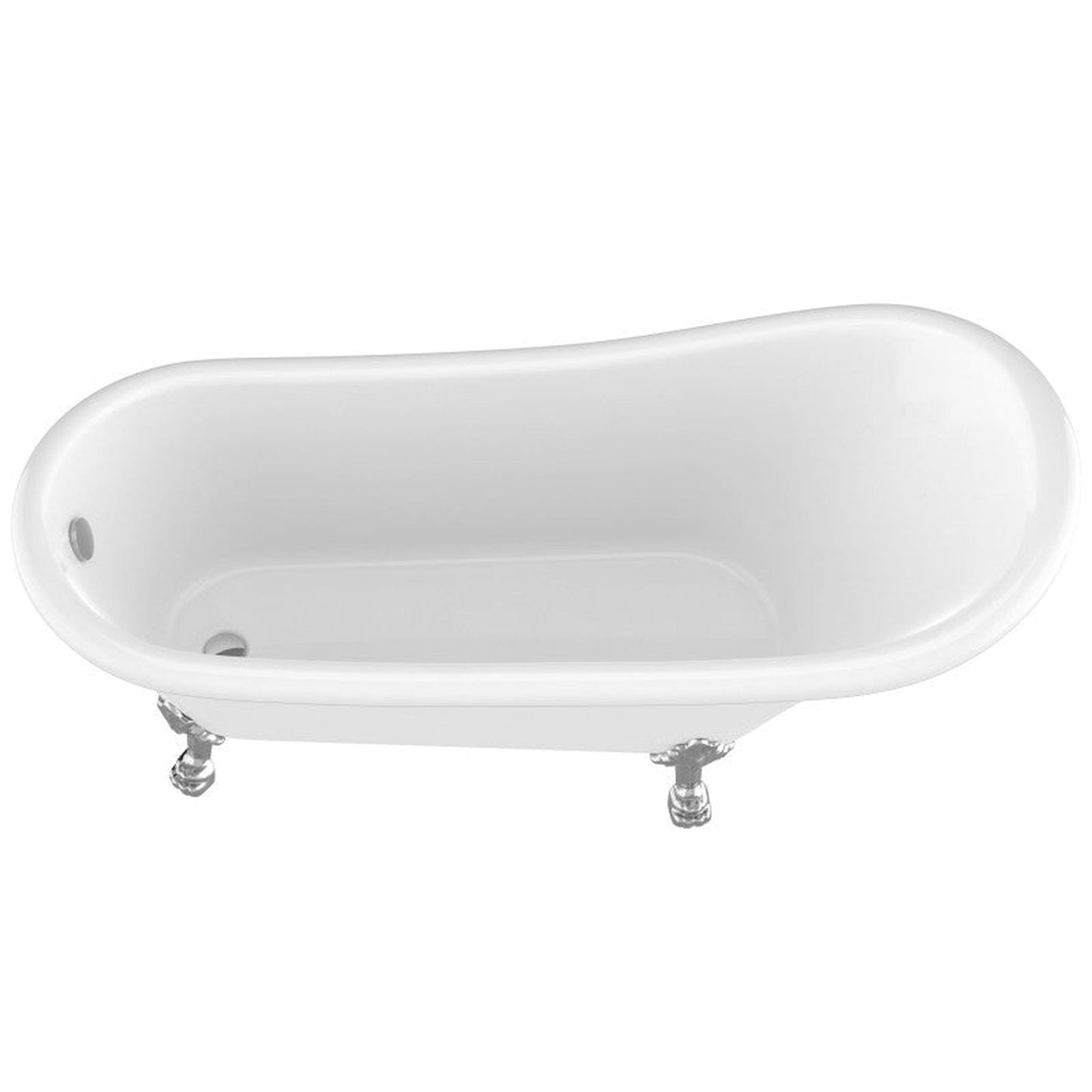 ANZZI Diamante Series 67" x 30" Freestanding Glossy White in Lion's Paw Claw Feet Style Bathtub