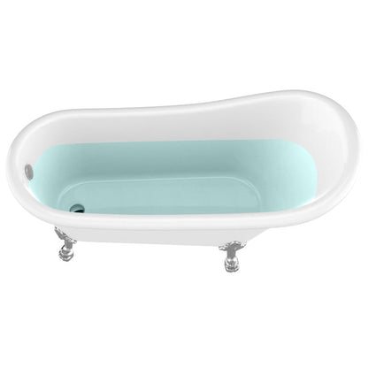 ANZZI Diamante Series 67" x 30" Freestanding Glossy White in Lion's Paw Claw Feet Style Bathtub