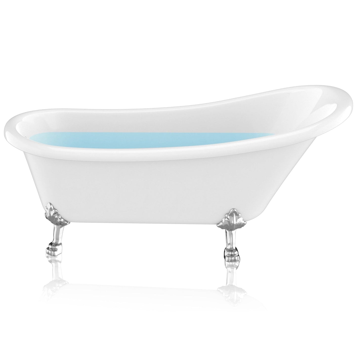ANZZI Diamante Series 67" x 30" Freestanding Glossy White in Lion's Paw Claw Feet Style Bathtub